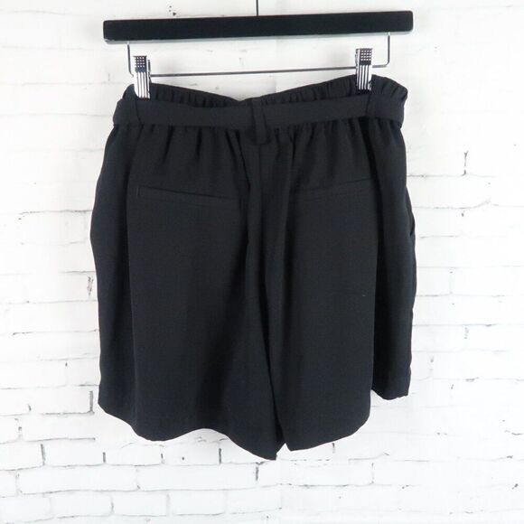 A NEW DAY BLACK RAYON HIGH WAIST SHORTS WITH POCKETS AND FRONT TIE DETAIL SIZE L - Picture 6 of 7